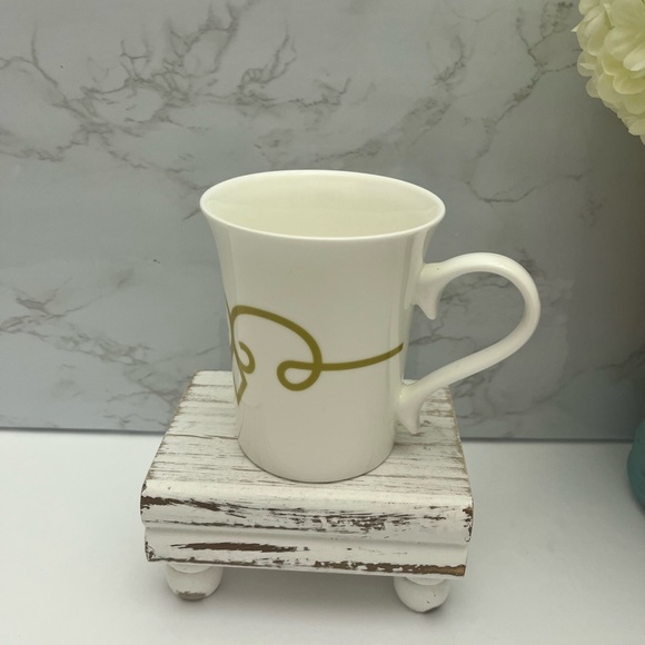 Starbucks EUC-2015 TAZO Tea Cup Diamond Scroll White Green 8.5 fl Oz - Picture 2 of 5